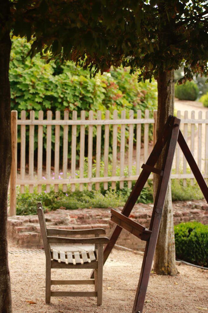 brown wooden armchair