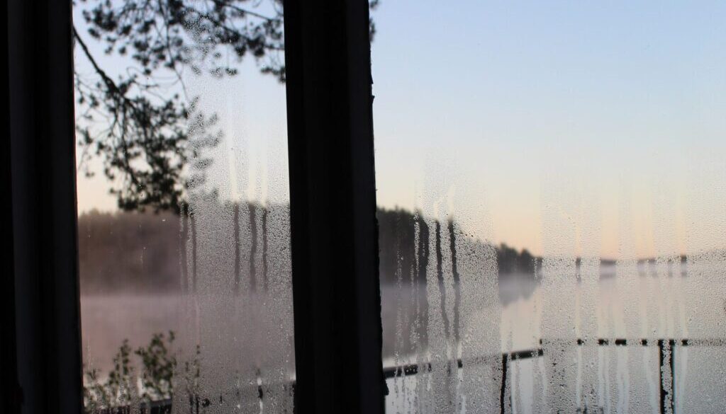 white wooden framed glass window