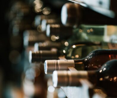 selective focus photography of bottles